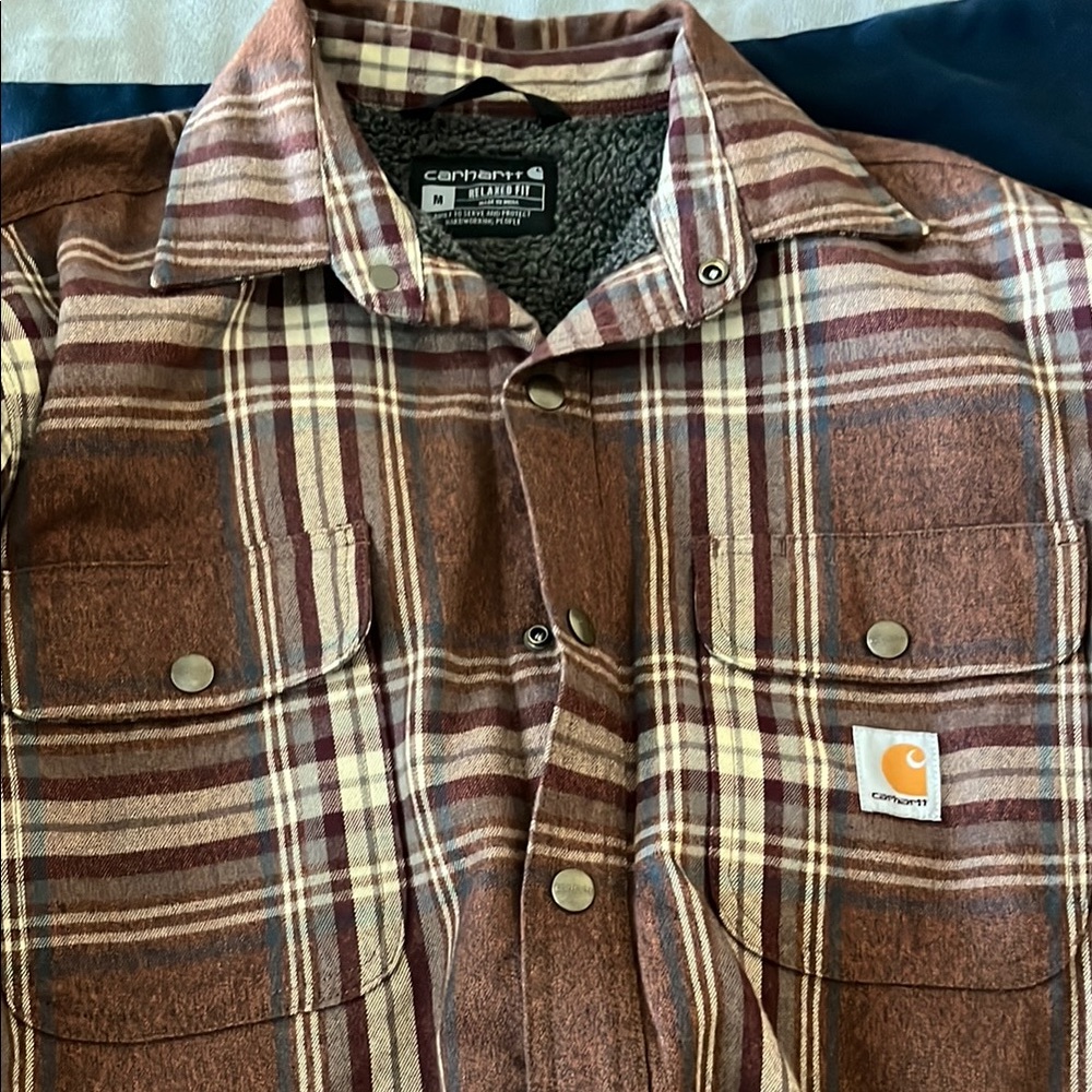 Carhartt Brown Plaid Shirt Jacket
